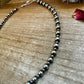14 in Sterling Silver Choker Necklace 6&3 MM beads