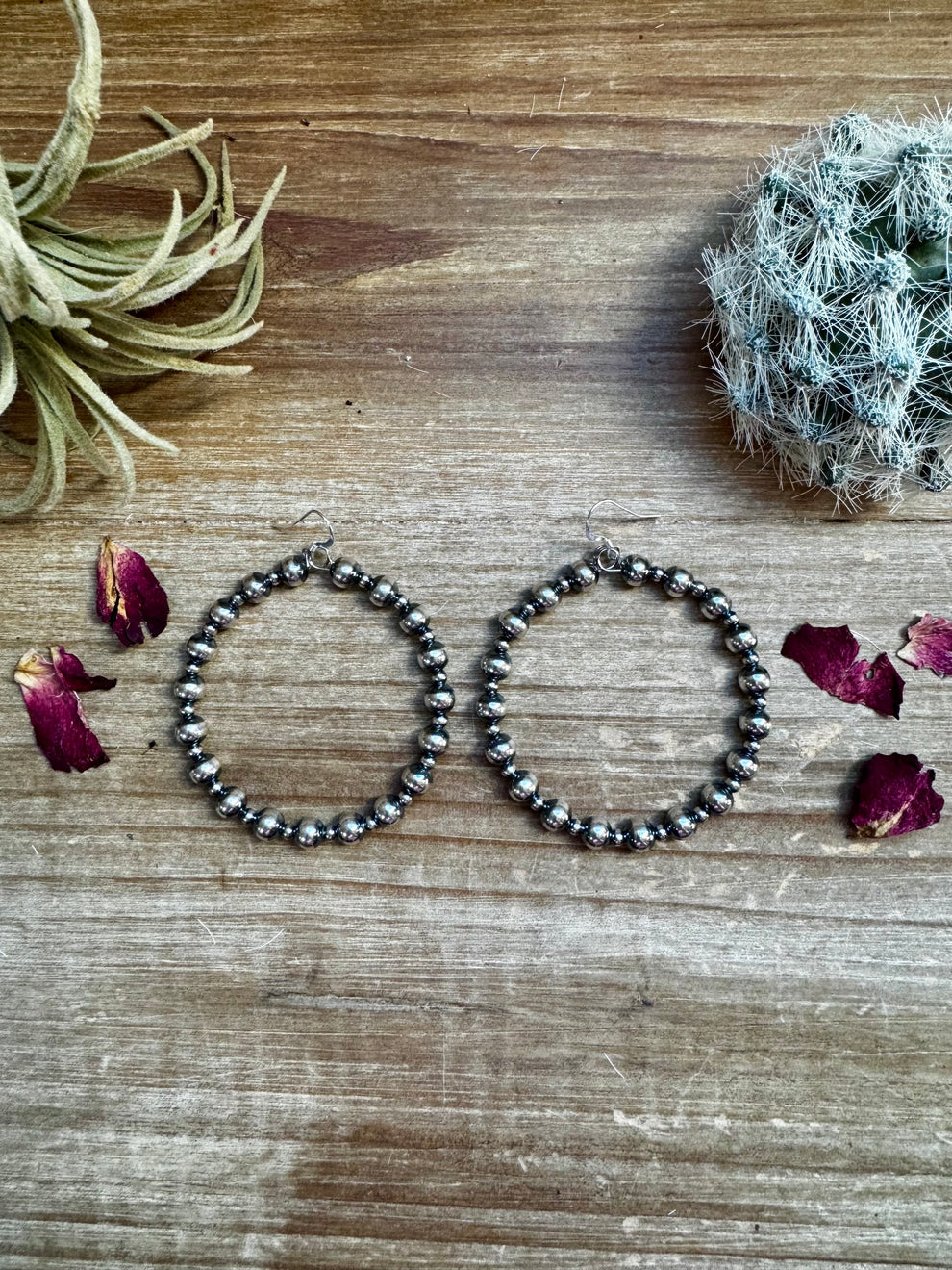 Sterling Silver Pearl Hoops earrings 6 and 3 mm