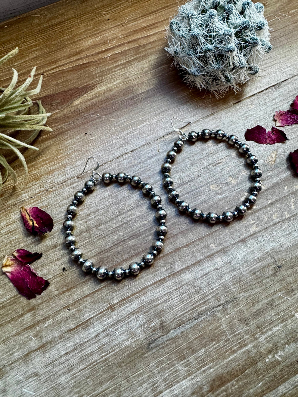 Sterling Silver Pearl Hoops earrings 6 and 3 mm