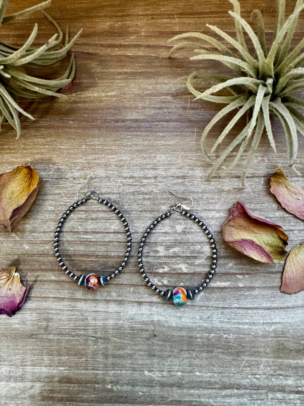 Mohave and Sterling Silver Small Hoops