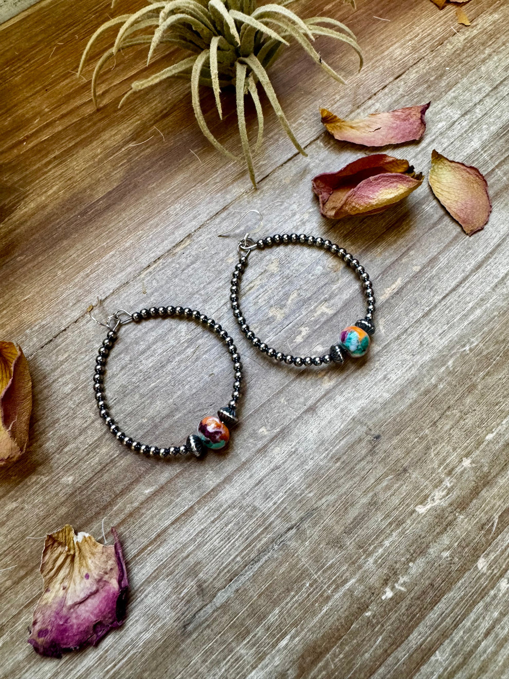 Mohave and Sterling Silver Small Hoops