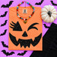Faux Glitter Jack O Lantern Face Tee