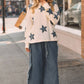FRAYED RUFFLE HEM DENIM PANTS