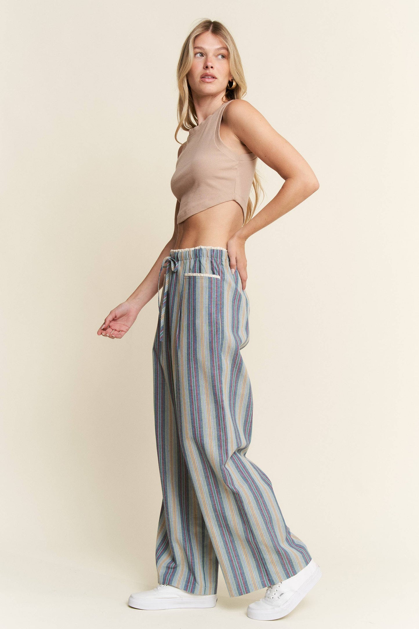 ECLECTIC STRIPE LINEN PANTS