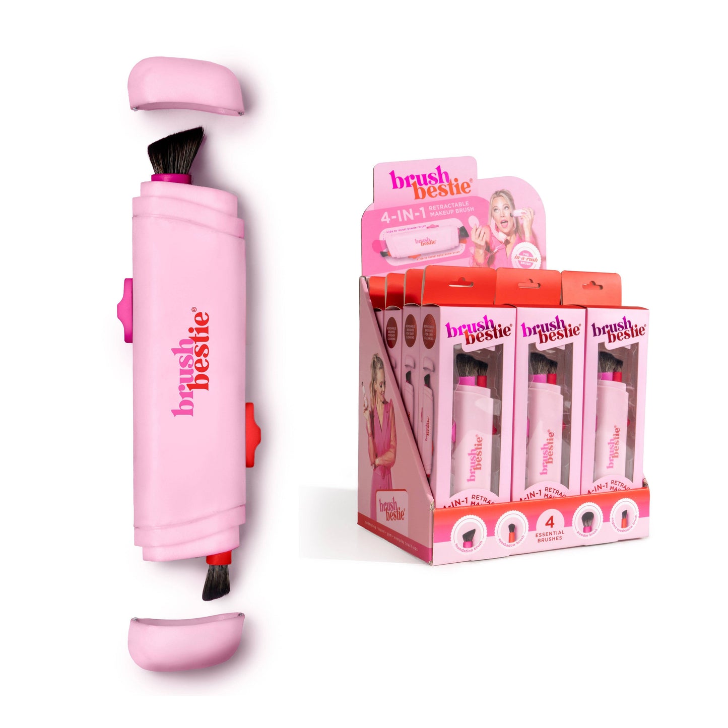 Brush Bestie 4-in-1 Retractable Make-up Brush
