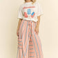RED&BLUE STRIPE WIDE LEG PANTS
