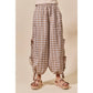 CHECKERED PLAID ELASTICIZED JOGGER TRACK PANTS