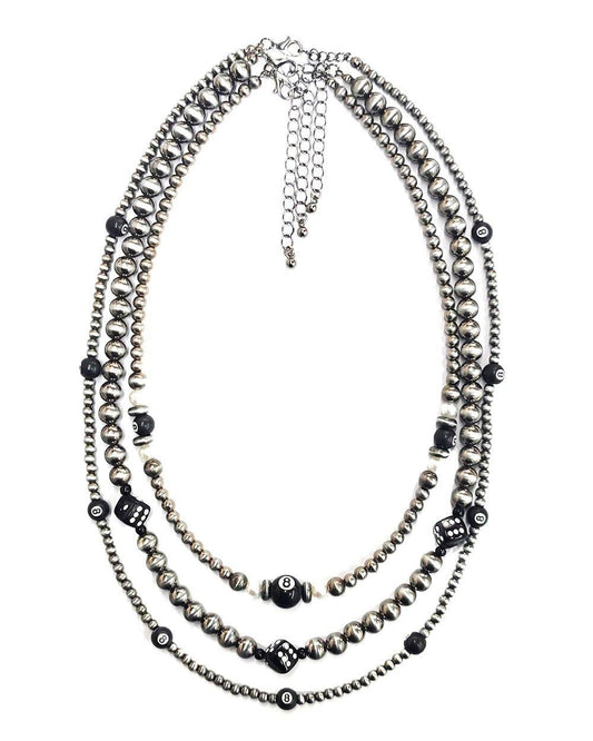 Western Navajo Pearl Multi Layered Necklace