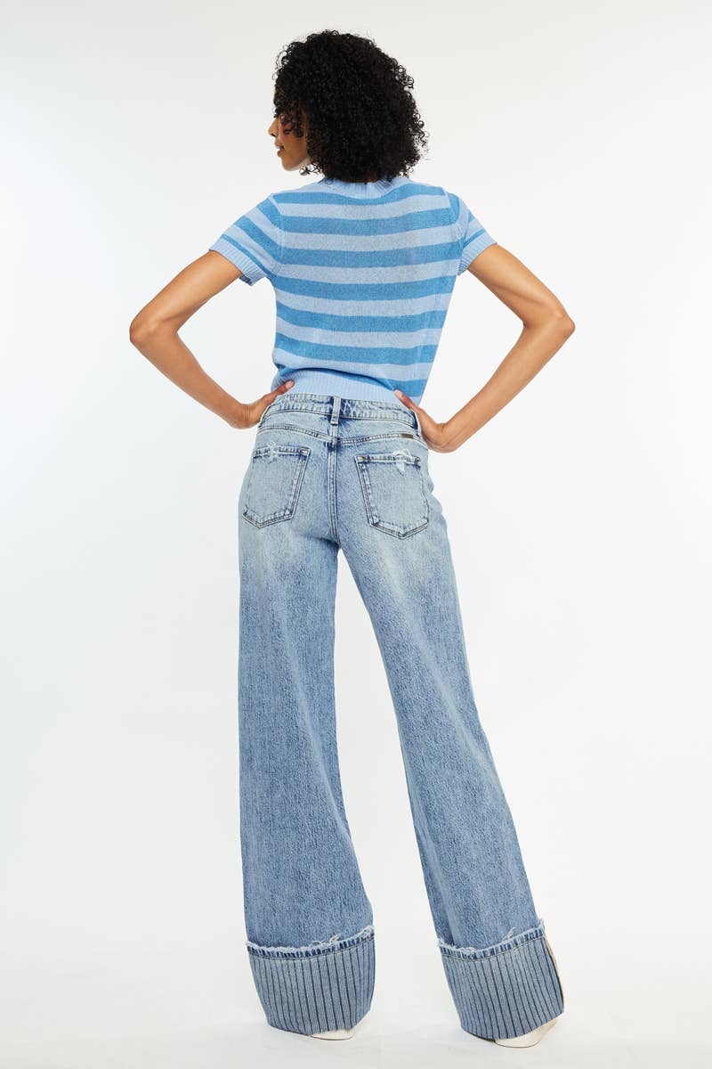 STRIP HIGH RISE WIDE LEG