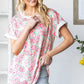 Contrast Trim Floral Dolman Top