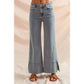 MID RISE FLARE BOTTOM DENIM JEANS WITH SIDE PEARL