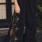 Embroidered Wide-leg Pants