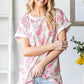 Contrast Trim Floral Dolman Top