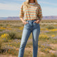 Striped Short Sleeve Relaxed Fit Knit Top