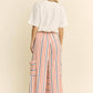 RED&BLUE STRIPE WIDE LEG PANTS