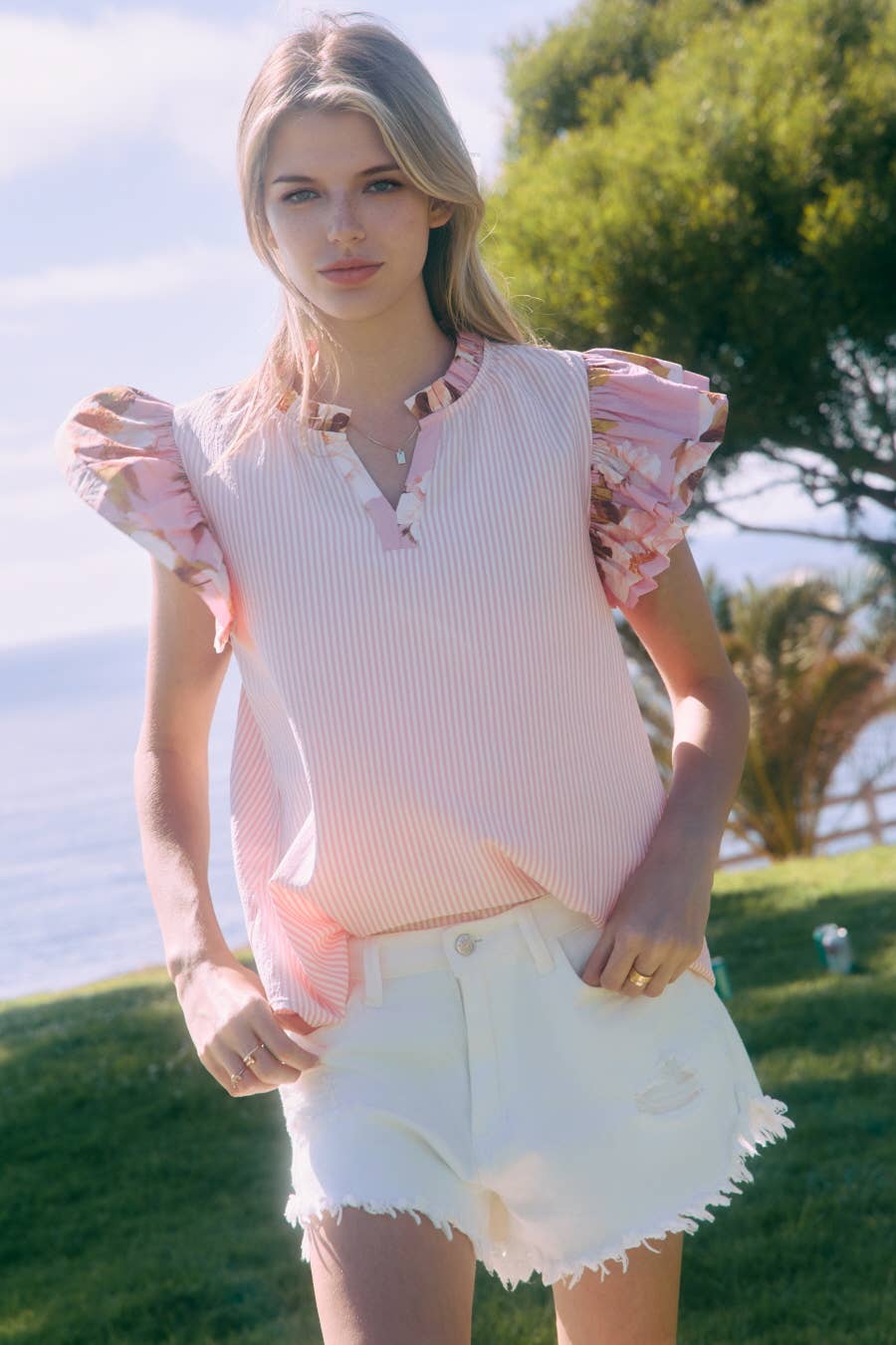 Striped Printed Blouse