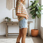 Striped Short Sleeve Relaxed Fit Knit Top