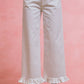 RUFFLED BOTTOM DENIM JEANS PANTS