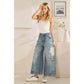 UPSIDE-DOWN DENIM CAPRI PANTS