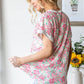 Contrast Trim Floral Dolman Top
