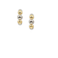 Mixed Metal Balls Open Back Hoop Earrings