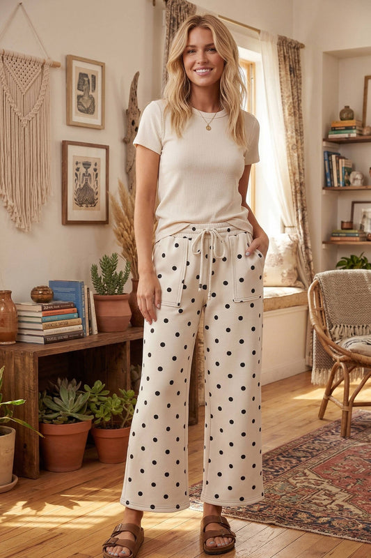 Scuba Polka Dot Wide Leg Pants