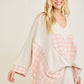Mineral Washed Valentines day Heart Poncho