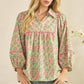 VINTAGE FLORAL PUFF SLEEVE TOP