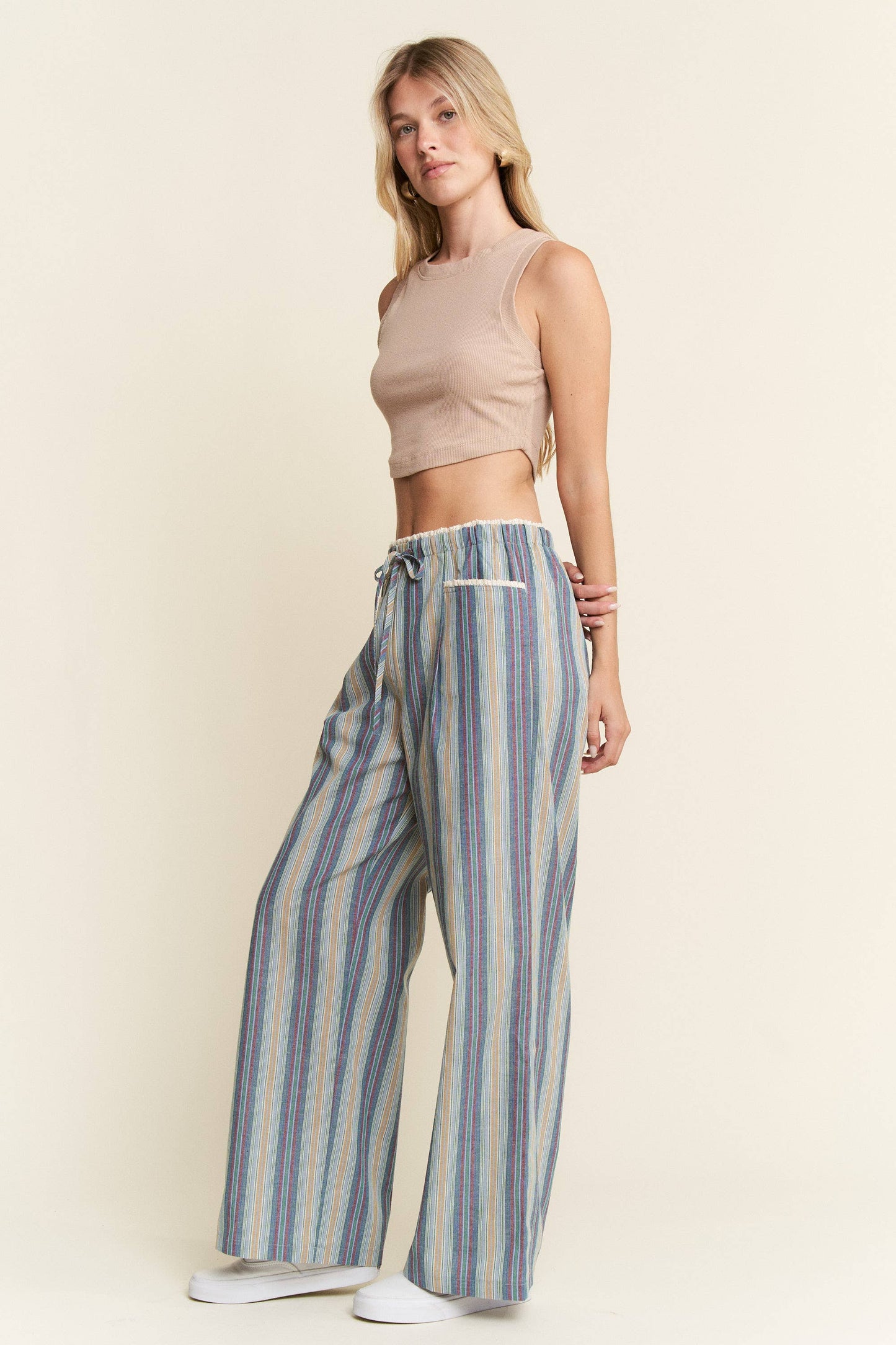 ECLECTIC STRIPE LINEN PANTS
