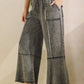 MINERAL WASHED DENIM PANTS