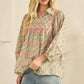 VINTAGE FLORAL PUFF SLEEVE TOP