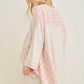 Mineral Washed Valentines day Heart Poncho