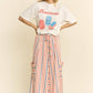 RED&BLUE STRIPE WIDE LEG PANTS