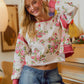 FLORAL BRUSHED TERRY OPEN BACK