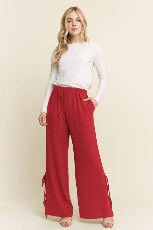 WIDE LEG PANTS WITH SIDE TIE