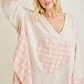 Mineral Washed Valentines day Heart Poncho