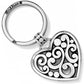 Silver Contempo Heart Key Fob