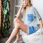 JACQUARD STRIPE TOP WITH POCKET