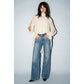 Chiffon Cold-Shoulder High-Low Top