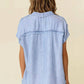 TENCEL DENIM FRAY DETAILED DOLMAN SHORT SLEEVE