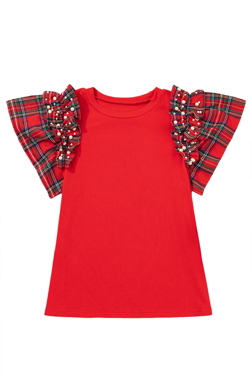 Red Plaid Christmas Blouse