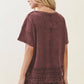 Delicate lace trimmed hem blouse