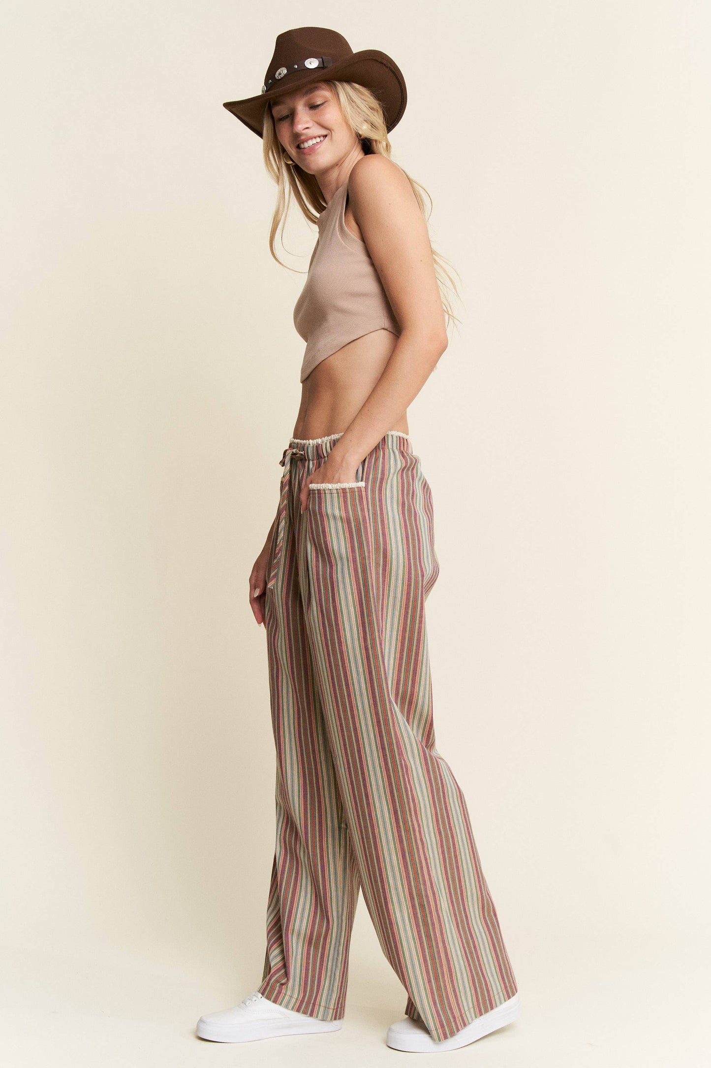 ECLECTIC STRIPE LINEN PANTS