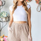 URBAN RIB SOLID CASUAL SHORT PANTS
