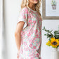 Contrast Trim Floral Dolman Top