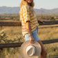 Striped Short Sleeve Relaxed Fit Knit Top
