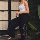 Embroidered Wide-leg Pants
