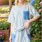 JACQUARD STRIPE TOP WITH POCKET