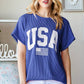 SOLID RIBBED USA LETTERING TOP