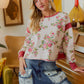 FLORAL BRUSHED TERRY OPEN BACK